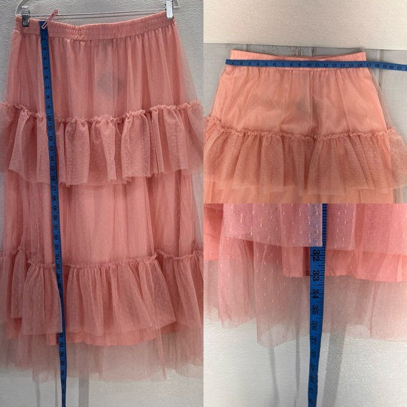 Tulle Skirts for Women - High Waisted A-line Tulle Skirt with Layered Ruffles XL - Picture 15 of 17